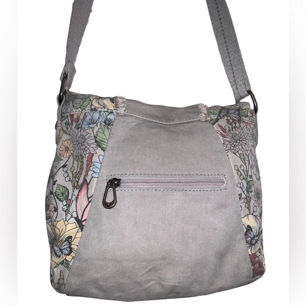 Sakroots Artist Circle Foldover Crossbody Bag Butterflies and Flowers - Picture 4 of 9